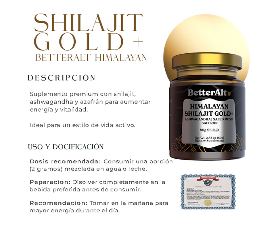 Shilajit Gold+/Bienestar Total