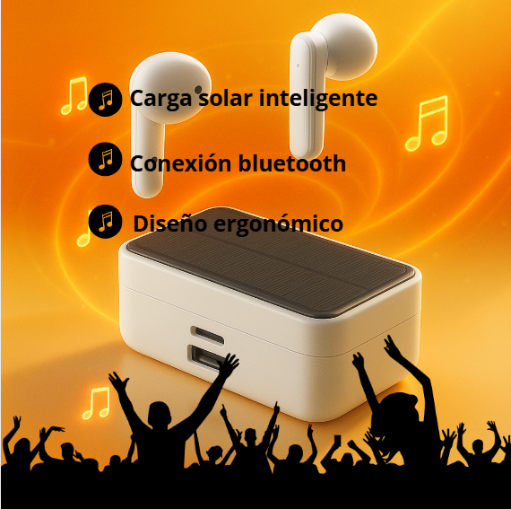 Audífonos Inalámbricos con Panel Solar – Energía Infinita, Sonido Premium